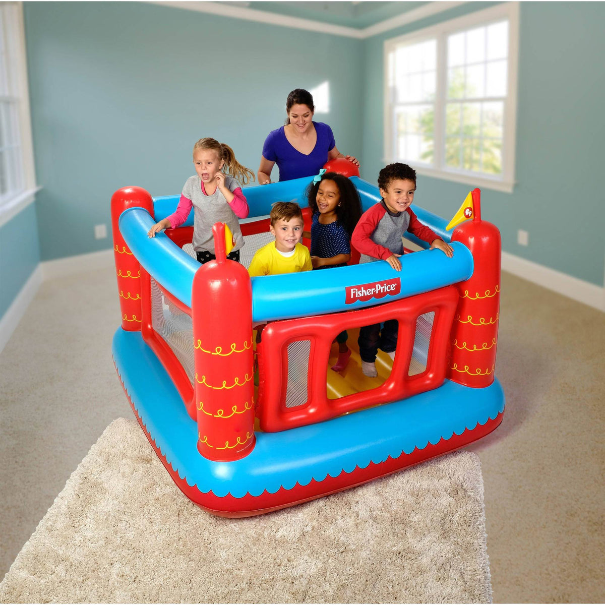 Bouncetastic Inflatable Castle Bouncer With Removable Mesh Walls (Open Box)