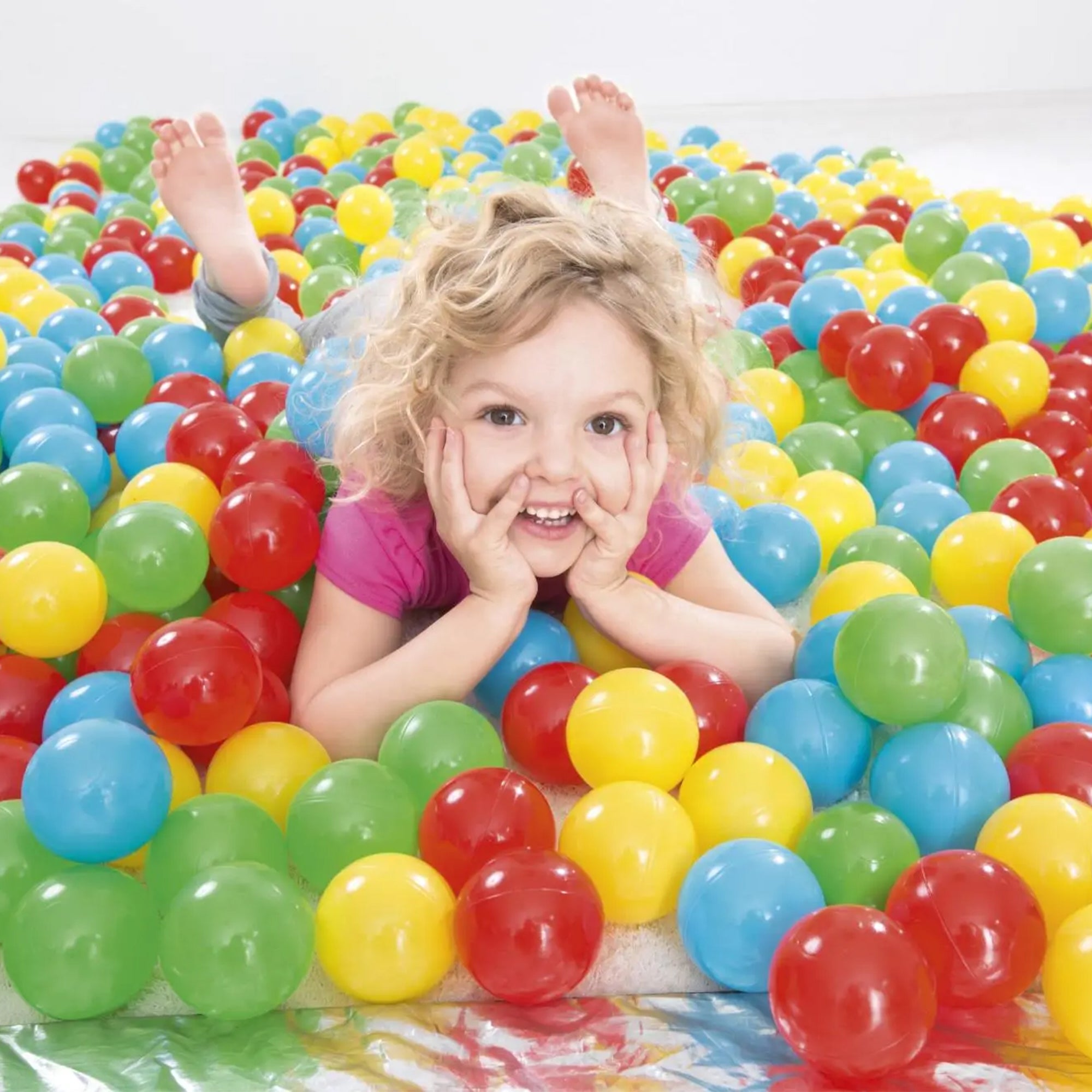 Bestway Fisher Price Small Plastic Multi-Colored Play Balls, 100 Count (Used)