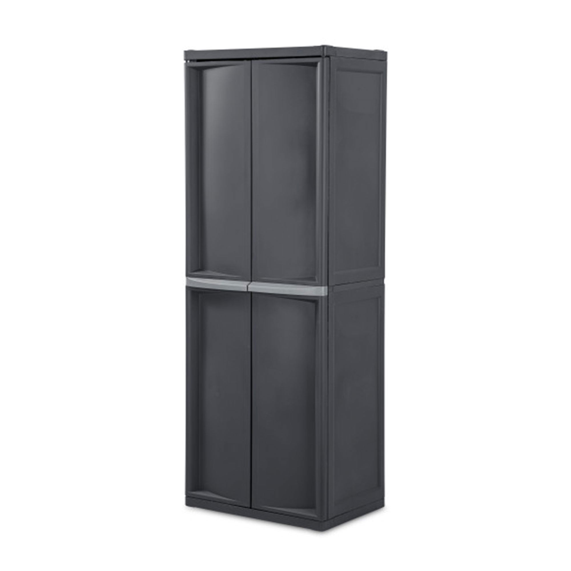 Sterilite Adjustable 4-Shelf Storage Cabinet with Doors, Gray (Open Box)