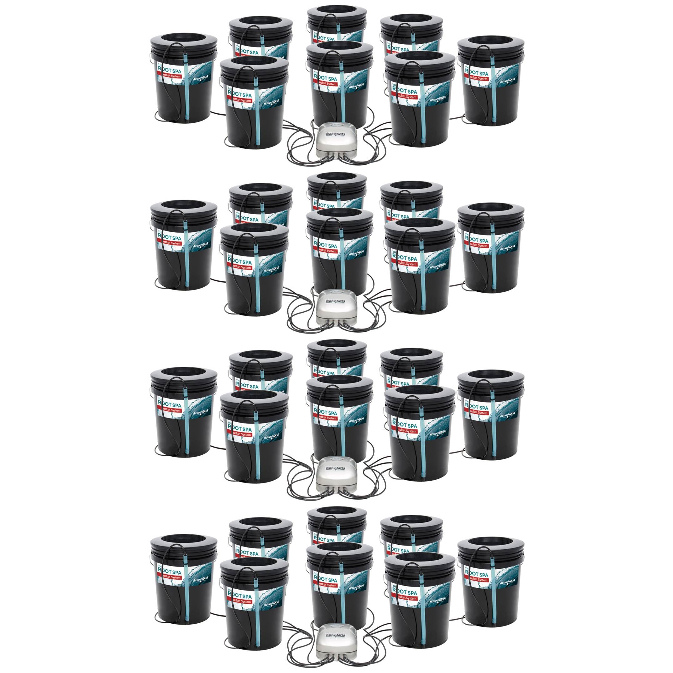 Active Aqua Root Spa 5-Gallon 8-Bucket Deep Water Culture System (4 Pack)