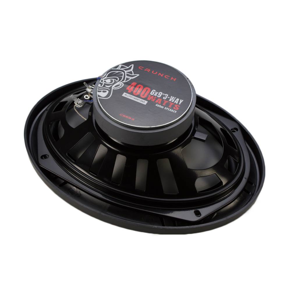 Crunch 2 Pair 6x9 Coaxial Speakers with QPower 4-Hole Wedge Speaker Enclosure