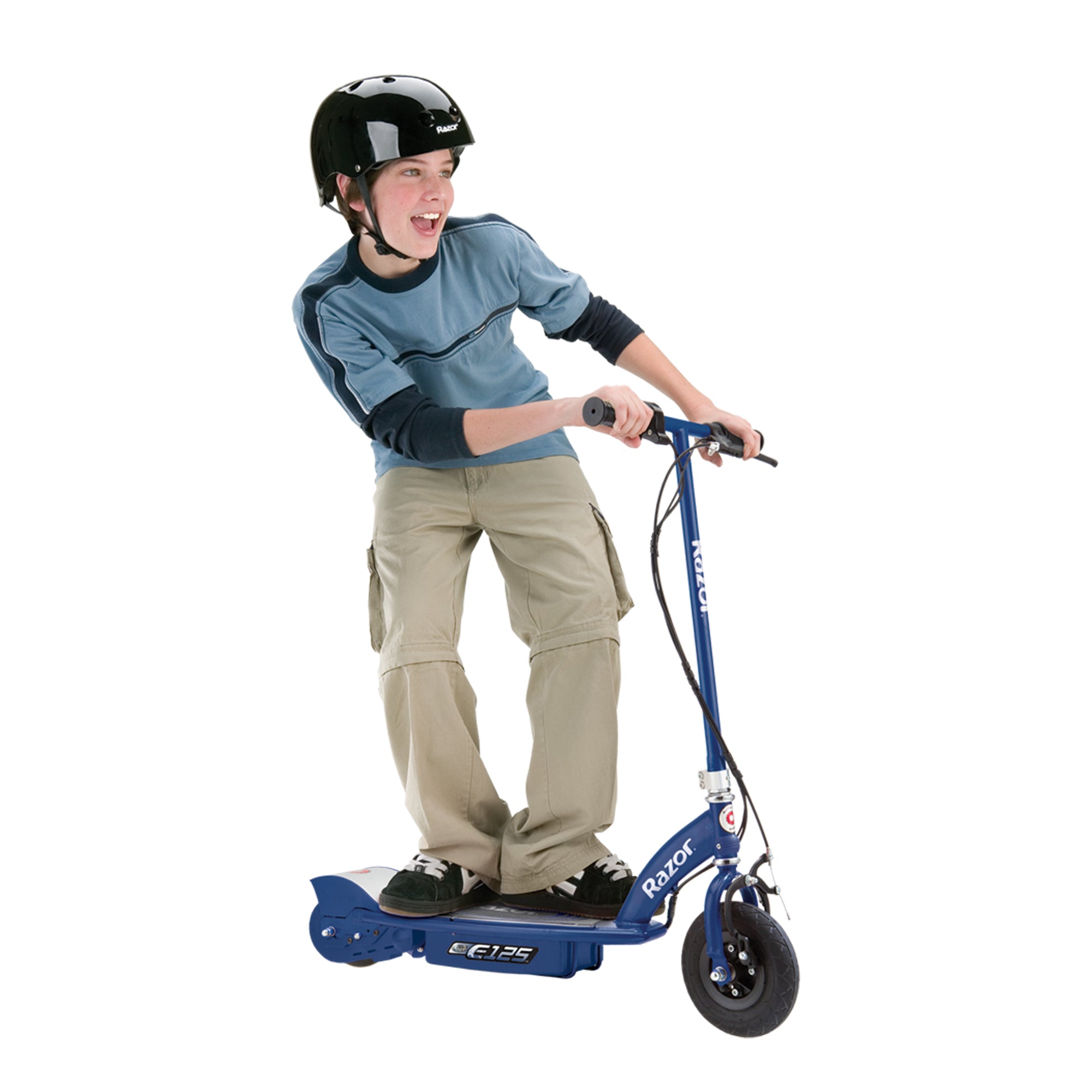 Razor E125 Motorized 24-Volt Rechargeable Electric Scooter, Blue (Used) - VMInnovations