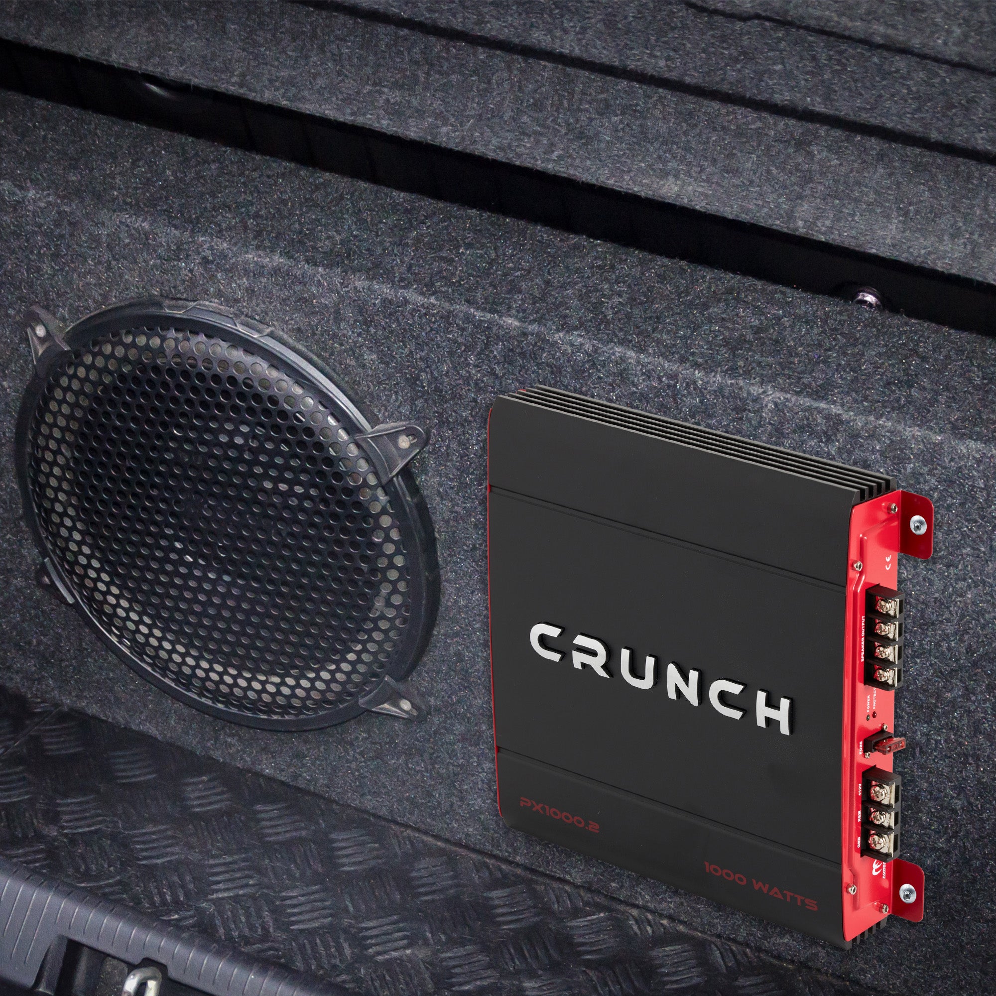 Crunch PX-1000.2 1000W Car Stereo Amp & Soundstorm AKS8 8 Gauge Amp Wiring Kit - VMInnovations