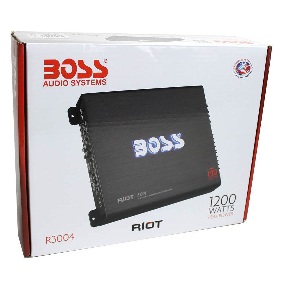 BOSS Audio R3004 1200W 4 Channel Car Amplifier Power Stereo Amp+Remote (4 Pack)