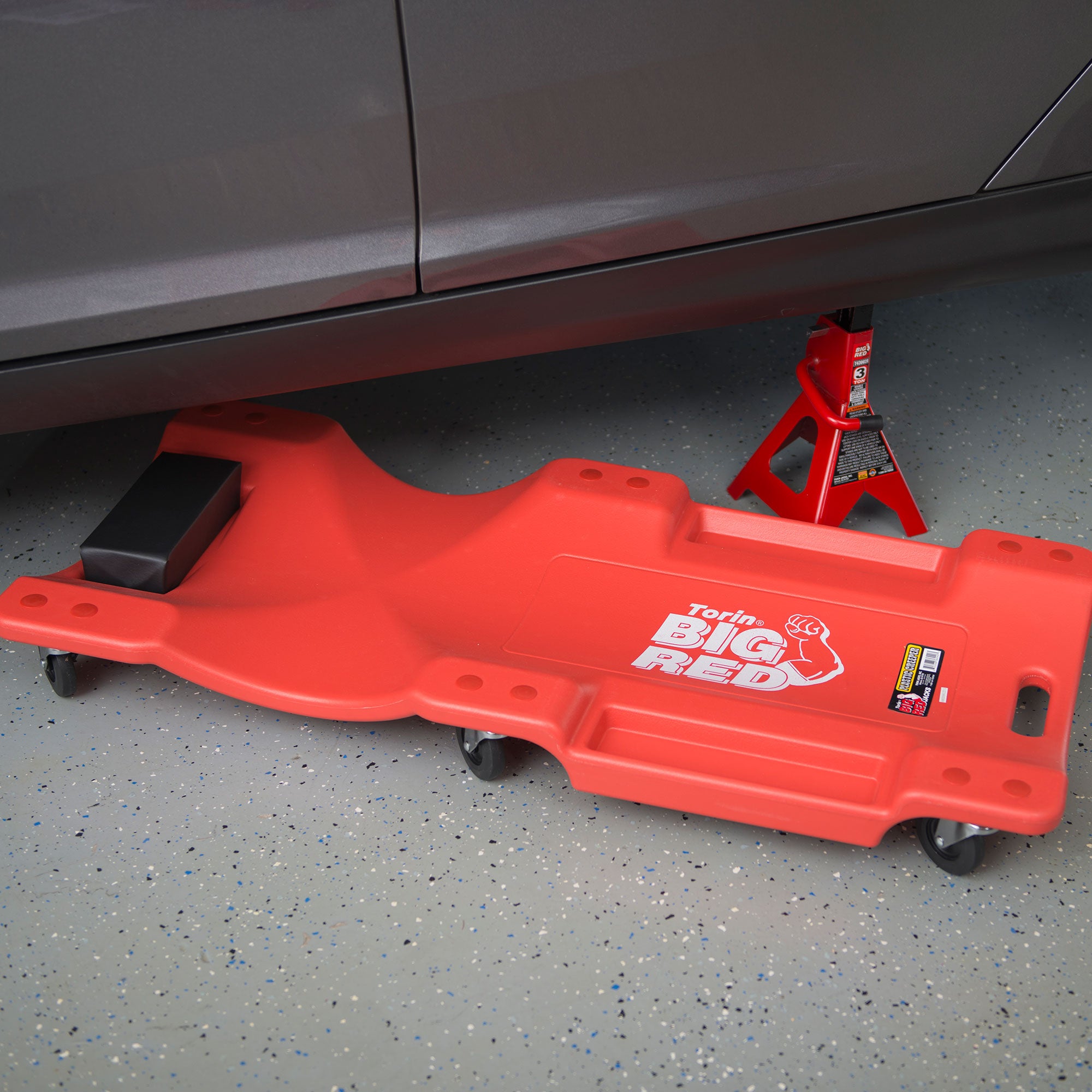 Torin Big Red 40 Inch Creeper Garage Plastic Rolling Car Repair Mechanic Cart
