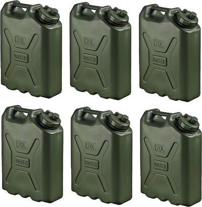 Scepter BPA Durable 5 Gallon 20 Liter Portable Water Storage Container, Green (6 Pack) - VMInnovations