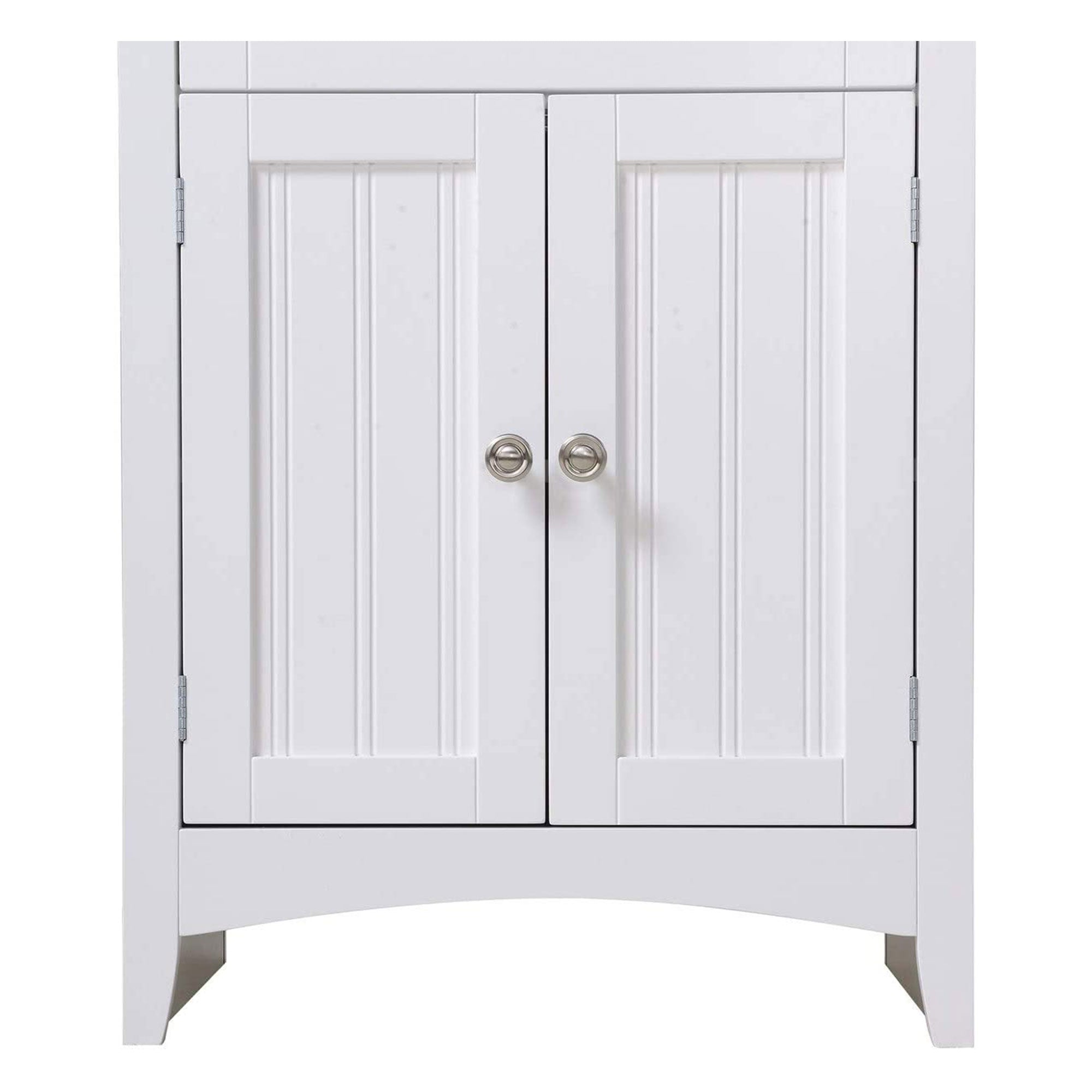 American Furniture Microwave Kitchen Utility Cart Stand Cabinet, White (Used) - VMInnovations