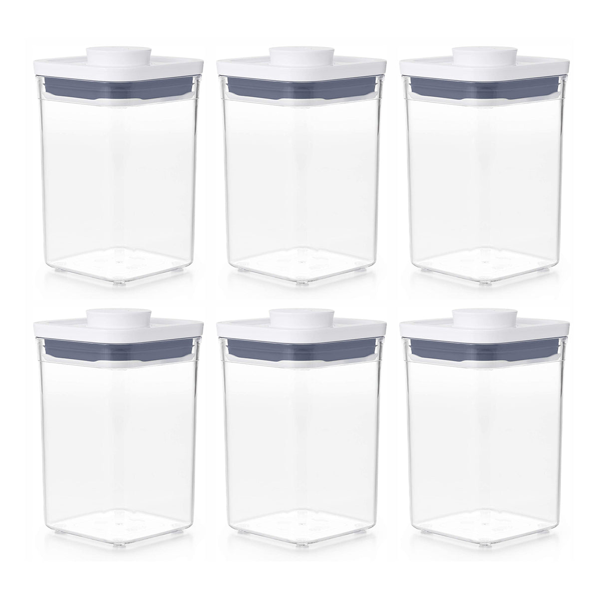 OXO Good Grips Short 1.1 Quart Bulk Food Storage POP Container, Clear (6 Pack)