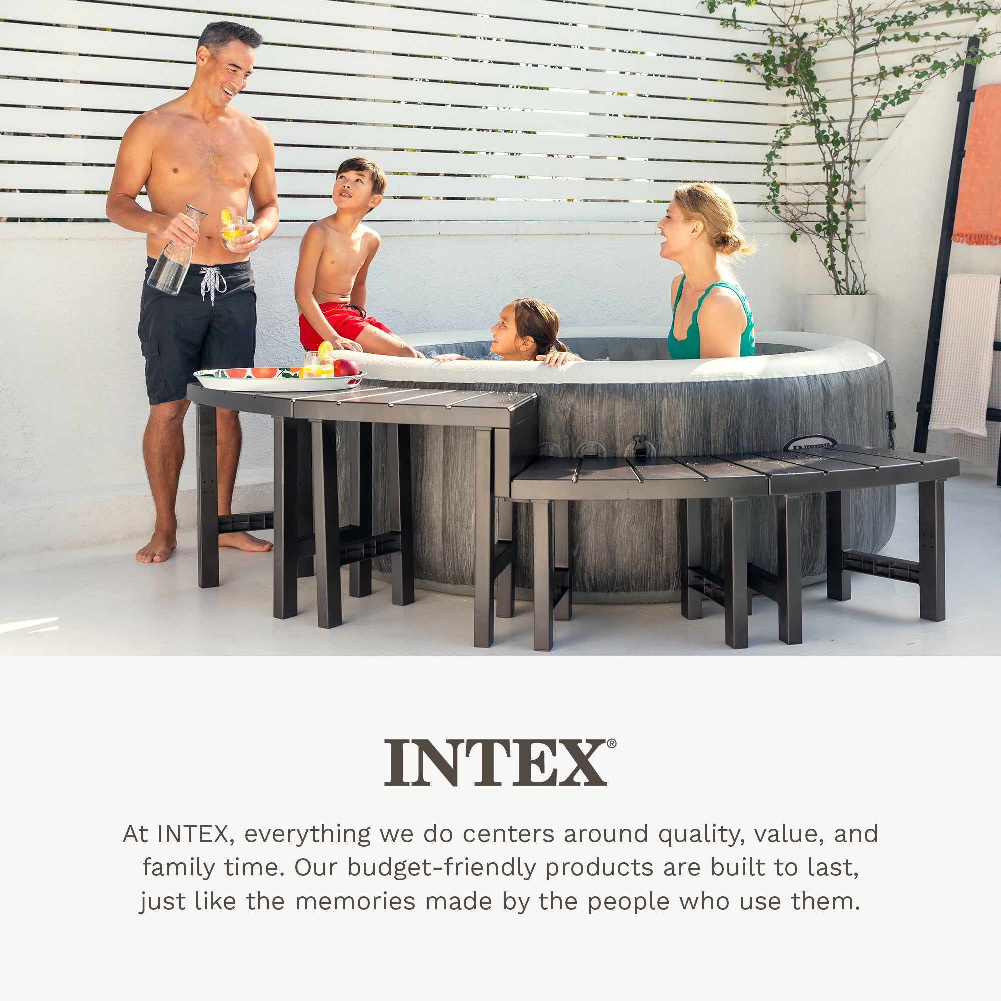Intex 28514E 2 Medium PureSpa Accessories Benches, Compatible w/ 4 Person Spas