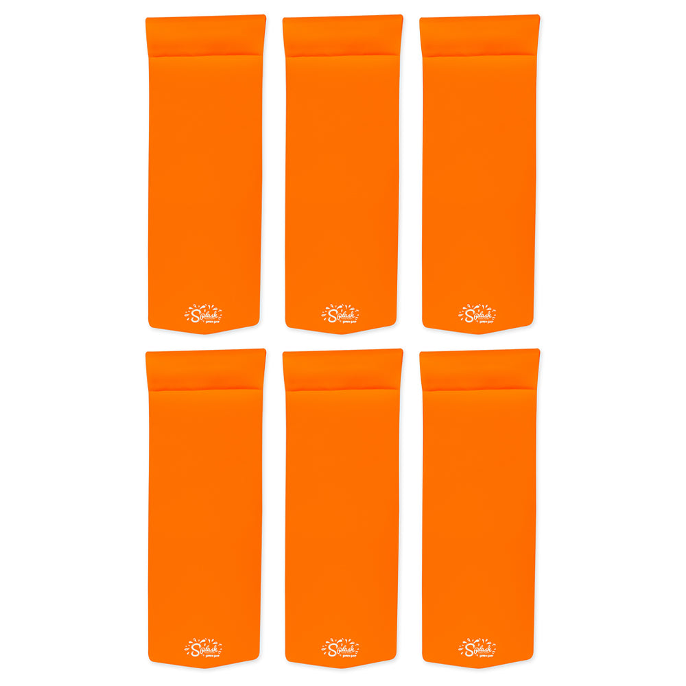 TRC Splash 70 Inch Foam Raft Lounger Pool Lake Float, Orange Breeze (6 Pack) - VMInnovations