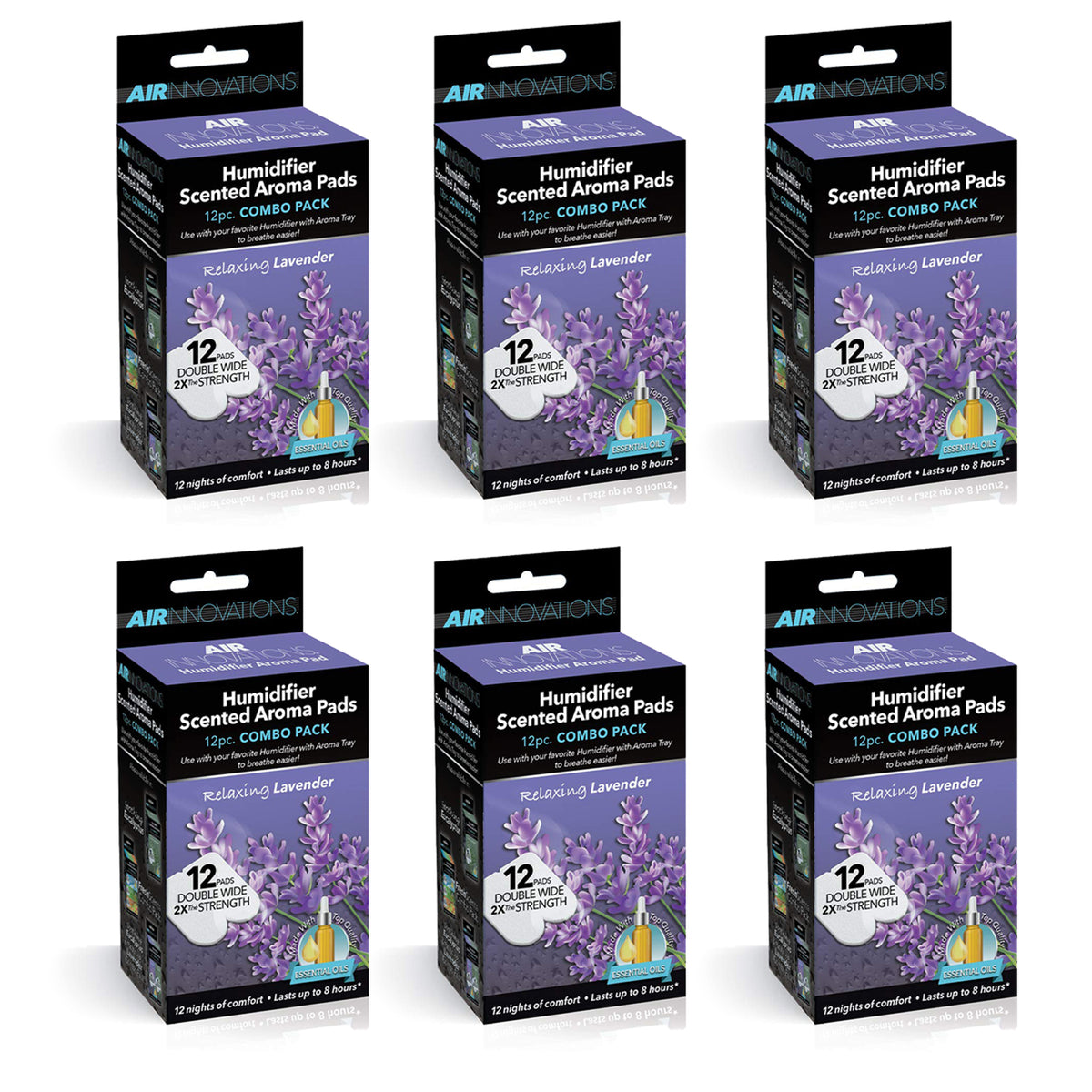 Air Innovations 72 Pack Essential Oil Humidifier Aromatherapy Refills, Lavender