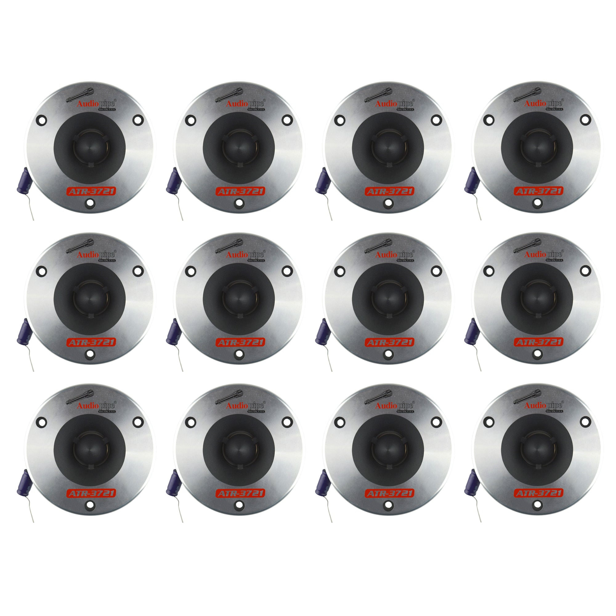 Audiopipe ATR-3721 3.75" 350W Titanium Pro Car Audio Bullet Tweeters (12 Pack)