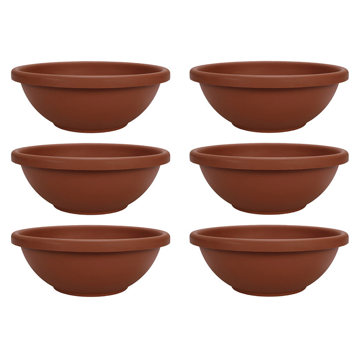 The HC Companies 18 Inch Resin Garden Bowl Planter Pot, Terra Cotta (6 Pack)