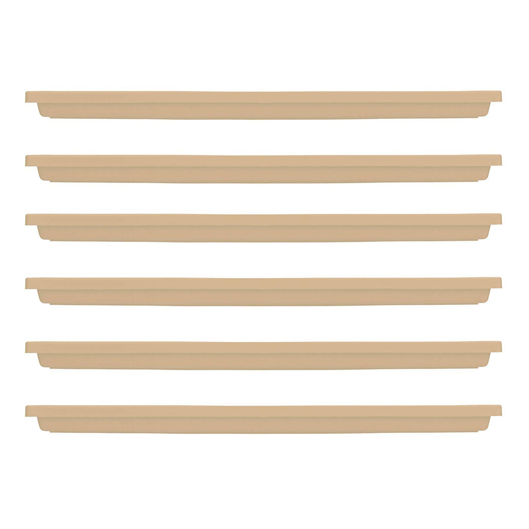 HC Companies Venetian 23.5 In Rectangular Flower Box Saucers, Sandstone (6 Pack) - VMInnovations