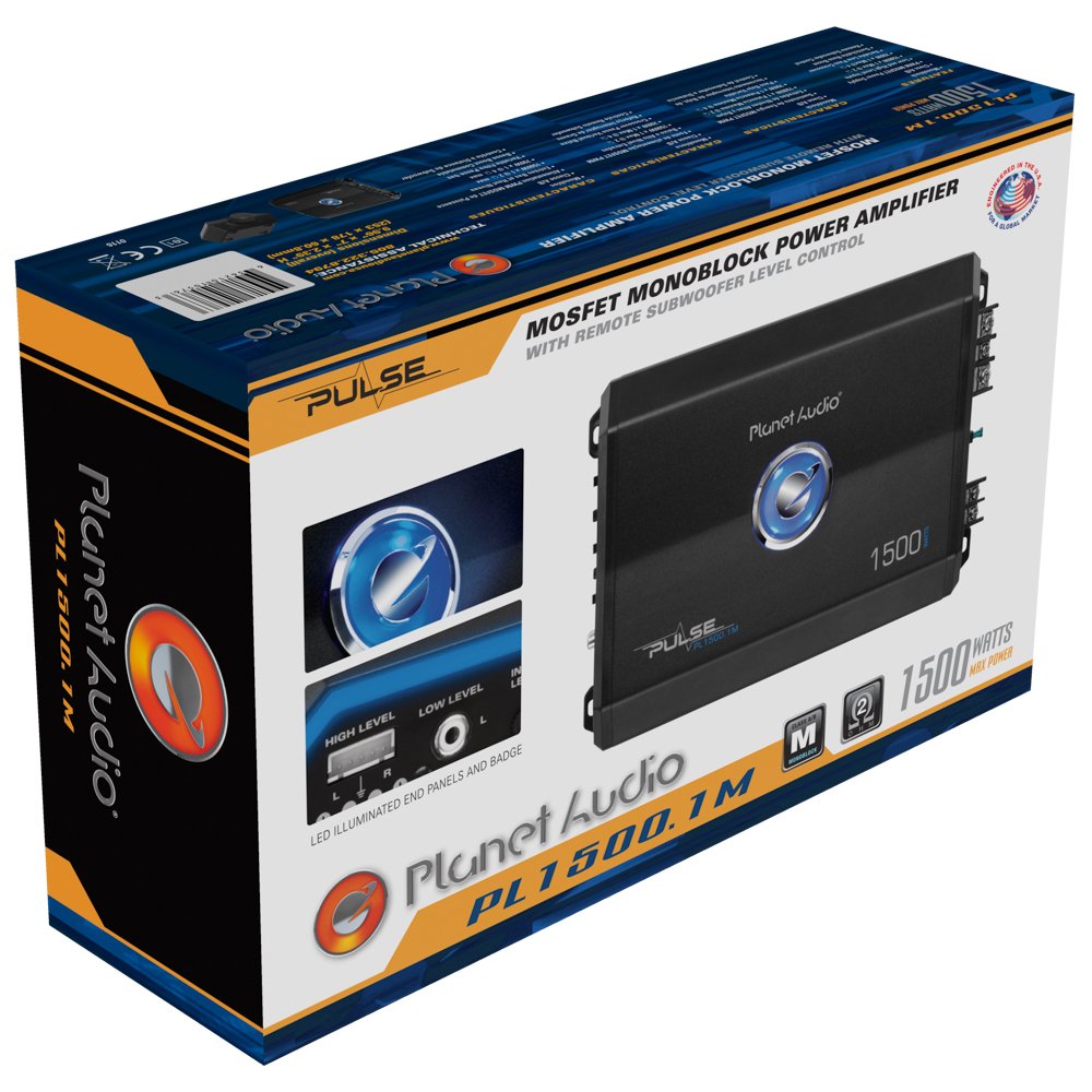Planet Audio Pulse 1500 Watt MOSFET Amplifier with BOSS Installation Wiring Kit - VMInnovations