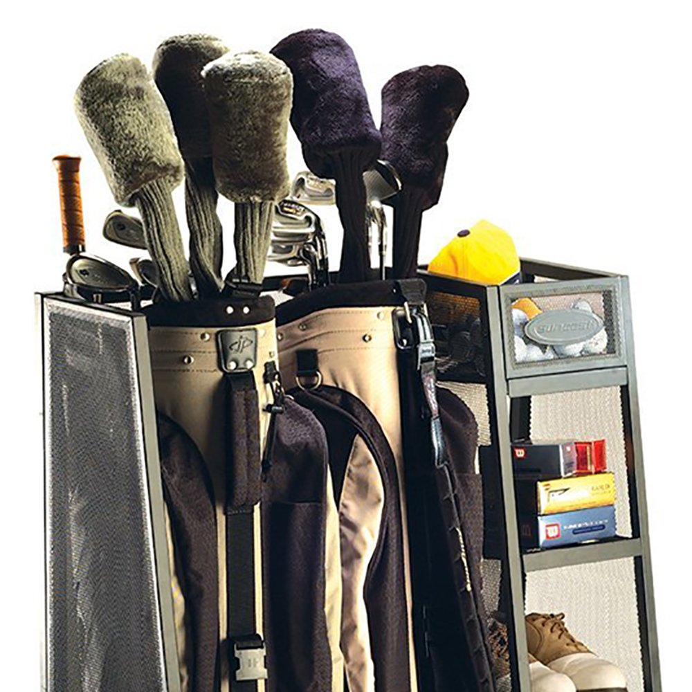 Suncast Storage Heavy Duty Metal Golf Equipment Organizer Storage Rack (3 Pack)