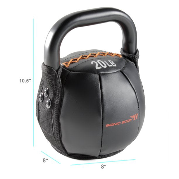Bionic Body 20 Pound Soft Kettlebell Full Body Strength Training Fitness Weight - VMInnovations
