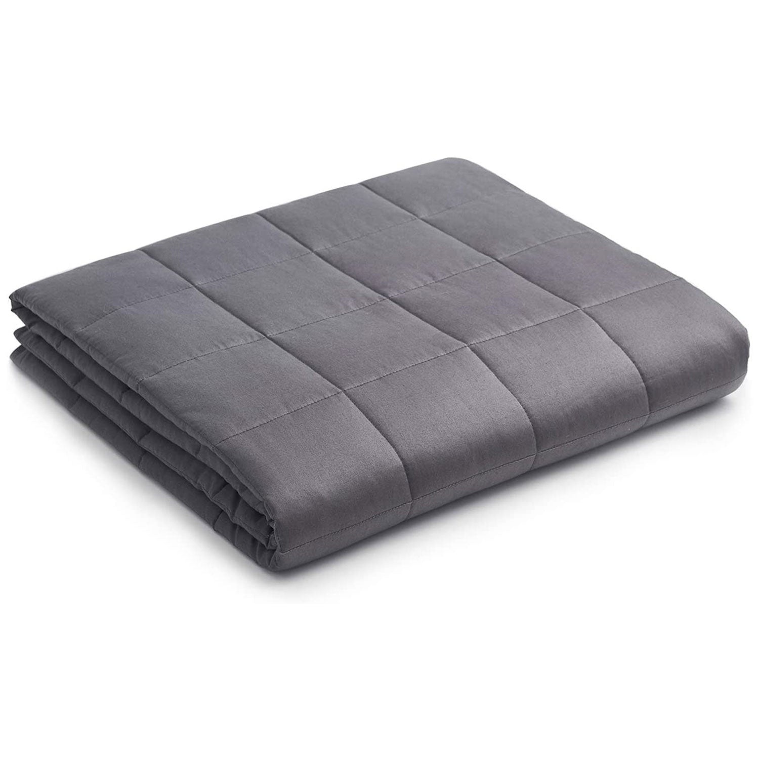 YnM Cotton 48 x 72 In 15 Lb Weighted Blanket Twin/Full Bed, Dark Grey (Open Box) - VMInnovations