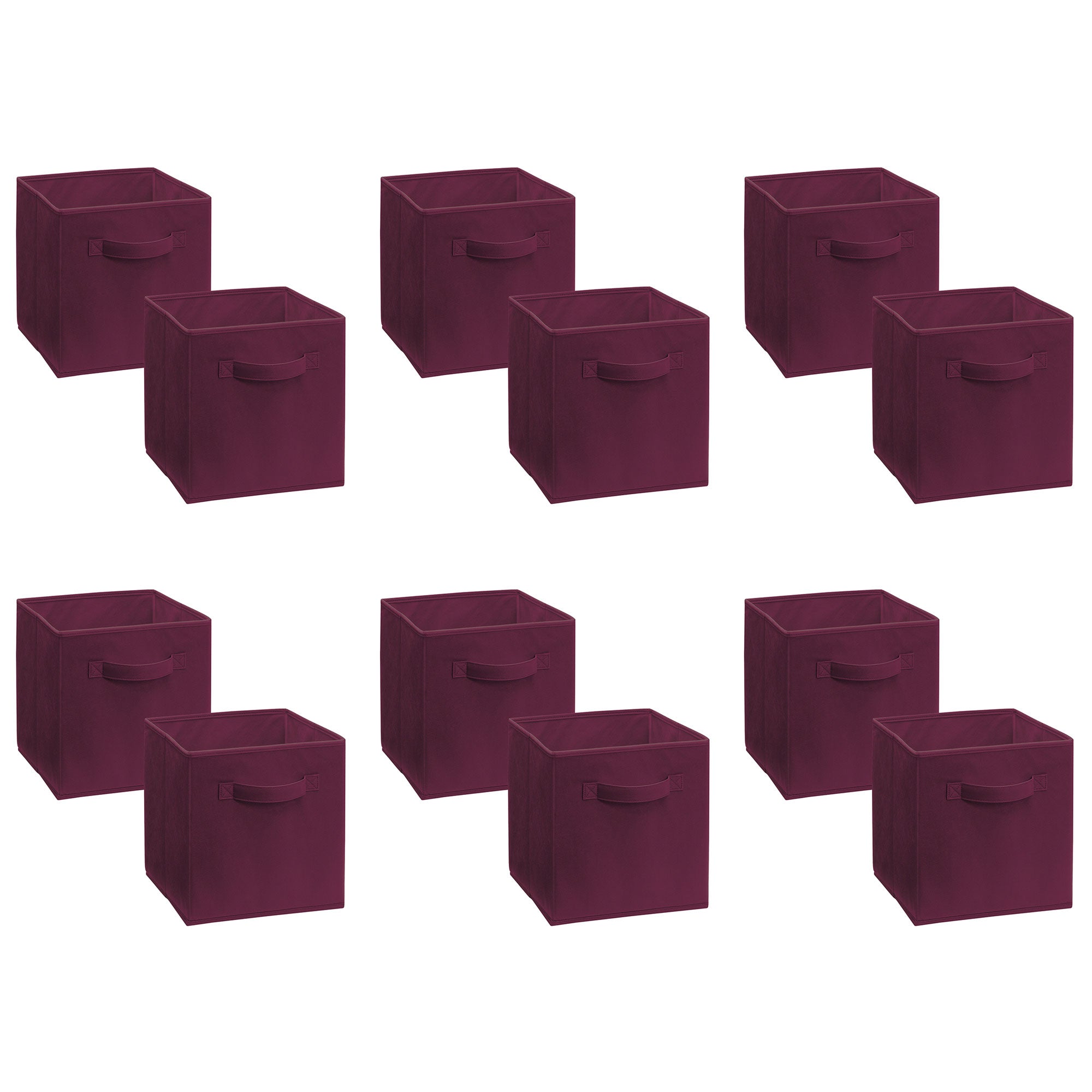 ClosetMaid Mini Collapsible Fabric Storage Cube with Handles, Cabernet (12 Pack)