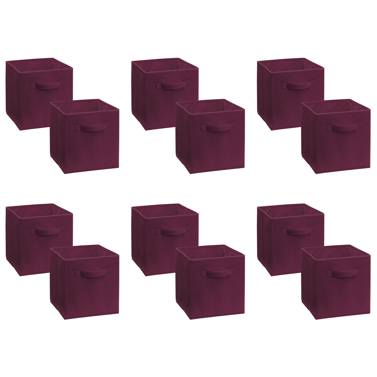 ClosetMaid Mini Collapsible Fabric Storage Cube with Handles, Cabernet (12 Pack)