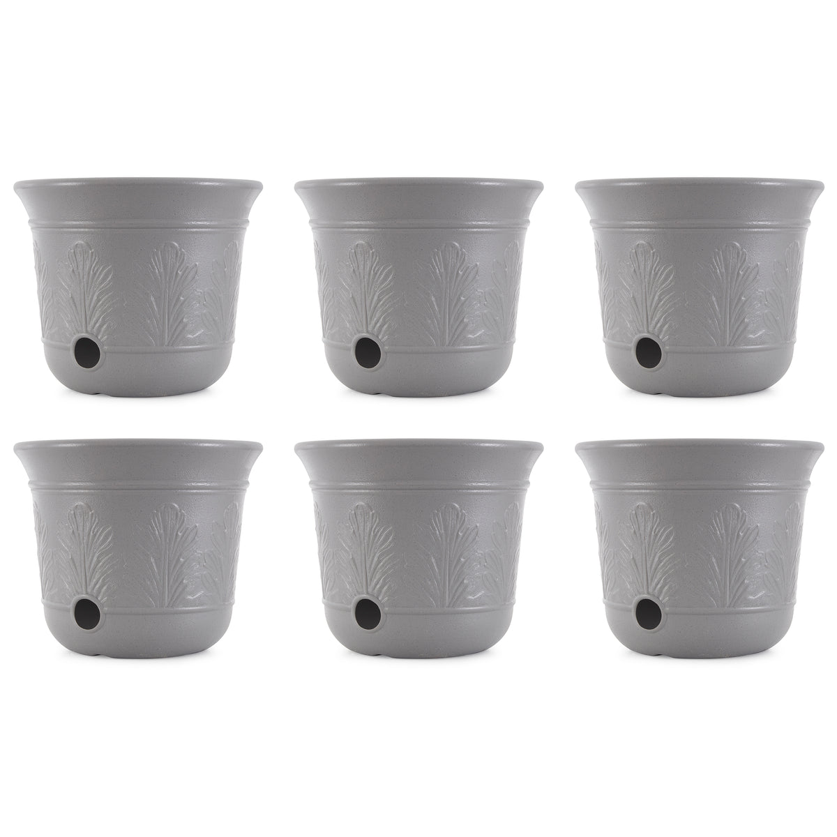 Suncast 300-Foot Heavy Duty 5-Gallon Decorative Garden Hose Pot, Gray (6 Pack)