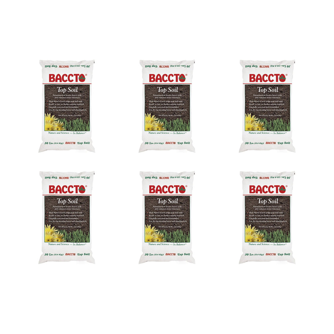 Michigan Peat Baccto Topsoil with Reed Sedge, Peat and Sand 50lbs (6 Pack)