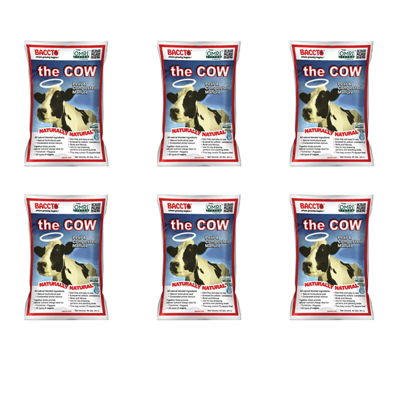 Baccto Wholly Cow Horticulture Peat & Composted Manure, 40 Quarts (6 Pack)