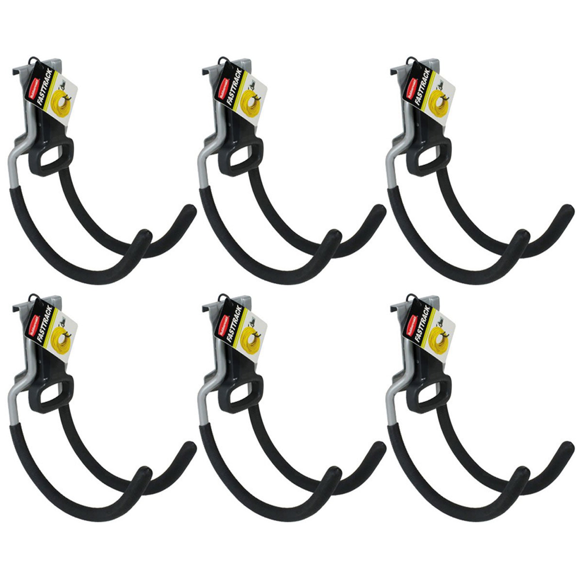 Rubbermaid Fast Track Wall Mounted Garage/Garden Storage Utility Hook (6 Pack) - VMInnovations