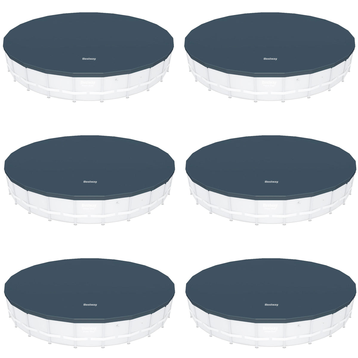 Bestway Steel ProTM Frame 18ft Round PVC Pool Debris Cover, Cover Only (6 Pack)