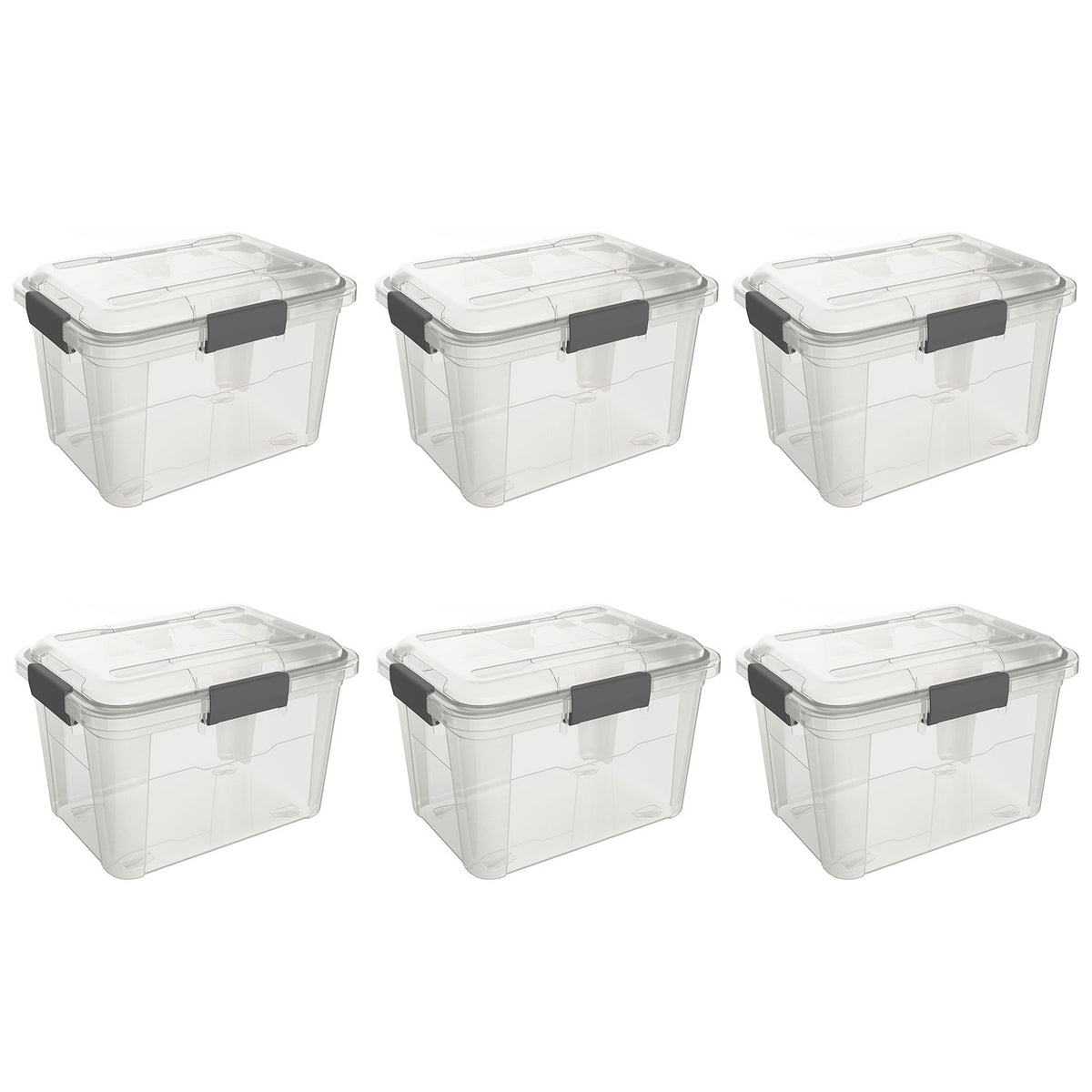 Ezy Storage Weather Proof IP65 5 Gallon Plastic Storage Container w/Lid (6 Pack) - VMInnovations