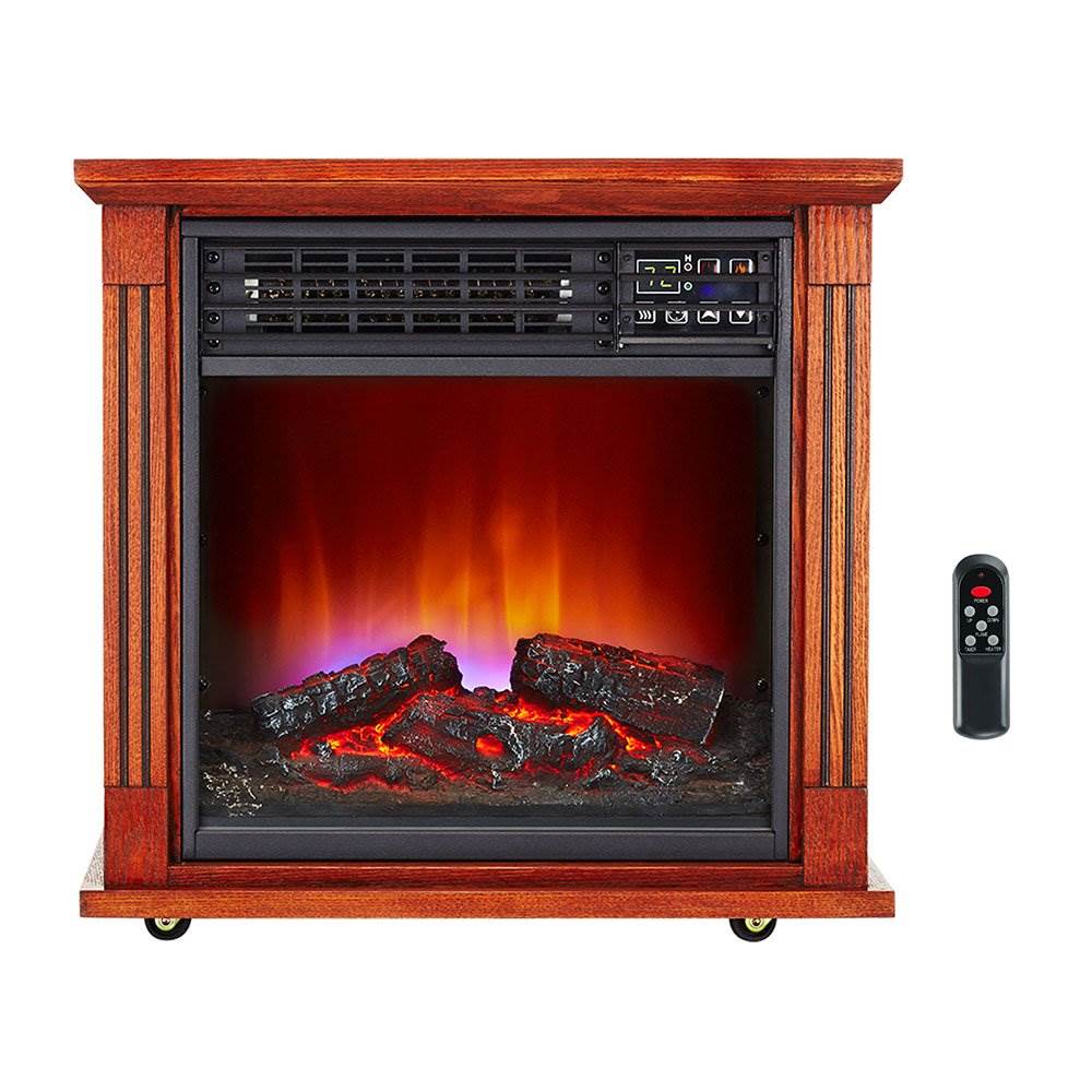 Haier Fireplace Frame Infrared Zone Heater with Dark Oak Finish (Open Box)