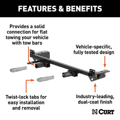 CURT 70124 Tow Bar Baseplate Bracket for Dinghy Towing, Select Buick Enclave