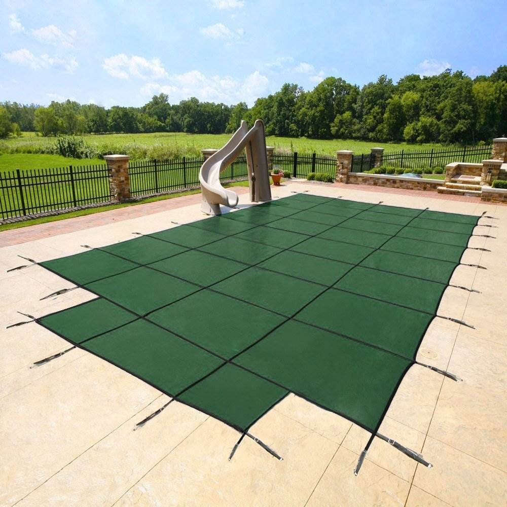 Yard Guard 18 x 36 + 8' Center End Steps Pool Safety Cover, Green (Open Box)