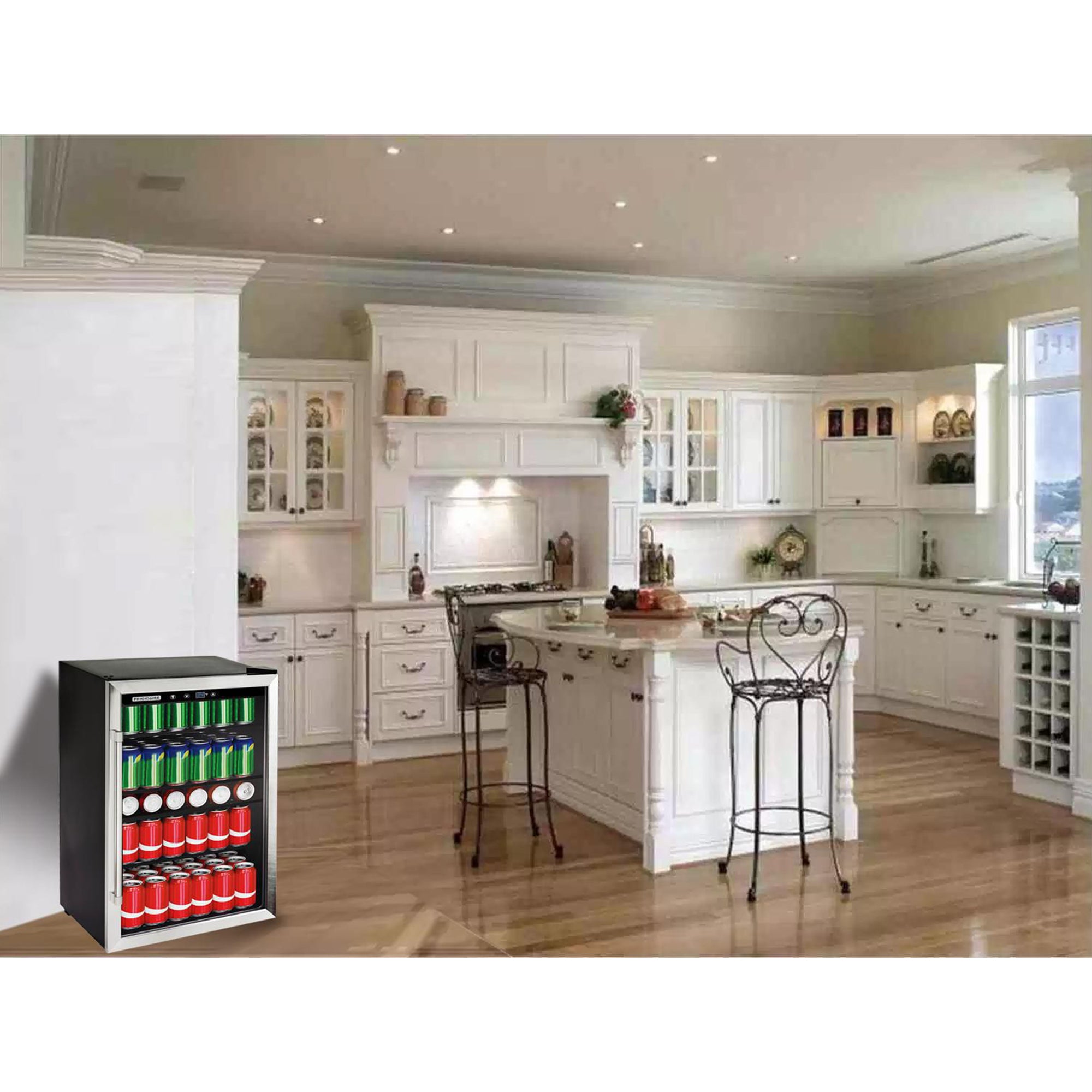 Frigidaire 126 Can Beverage Mini Fridge Refrigerator & Cooler, Silver (Used) - VMInnovations