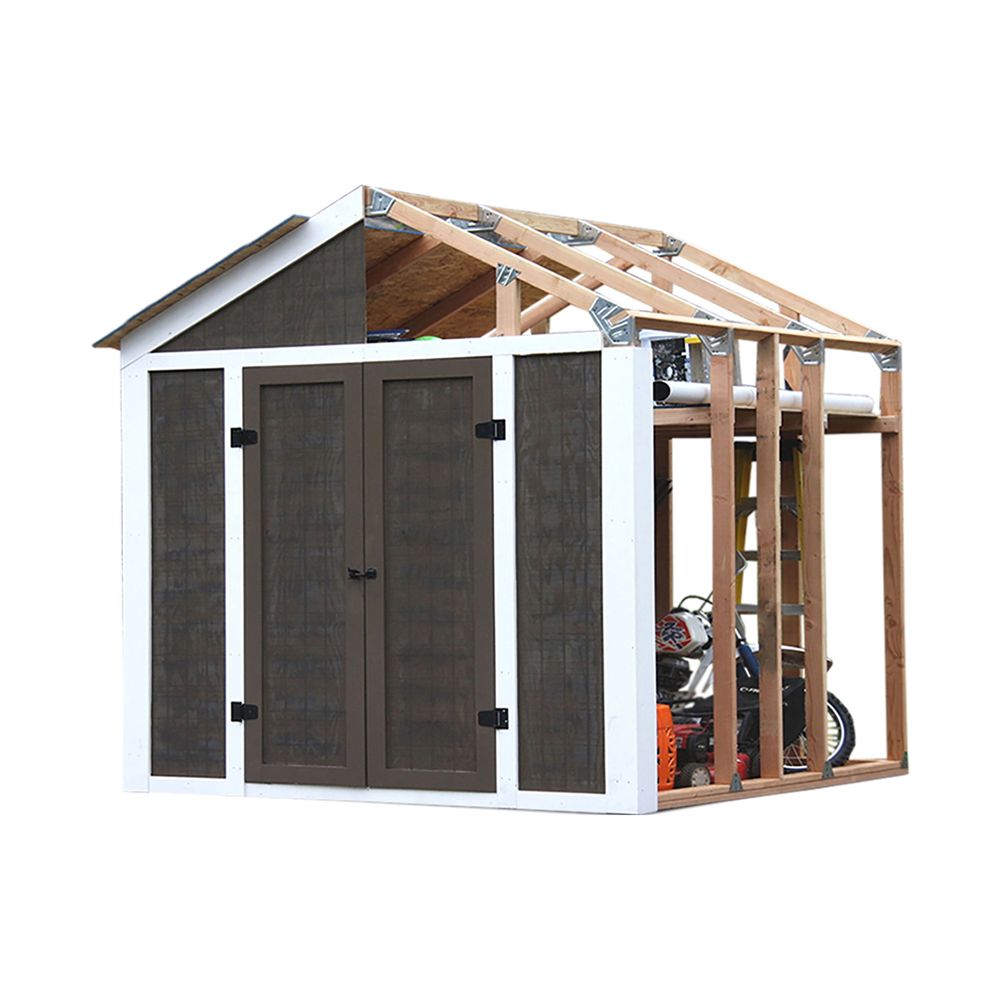 EZBUILDER 7'x8' Galvanized Steel Storage Shed DIY EZ Framing Kit (Used) - VMInnovations