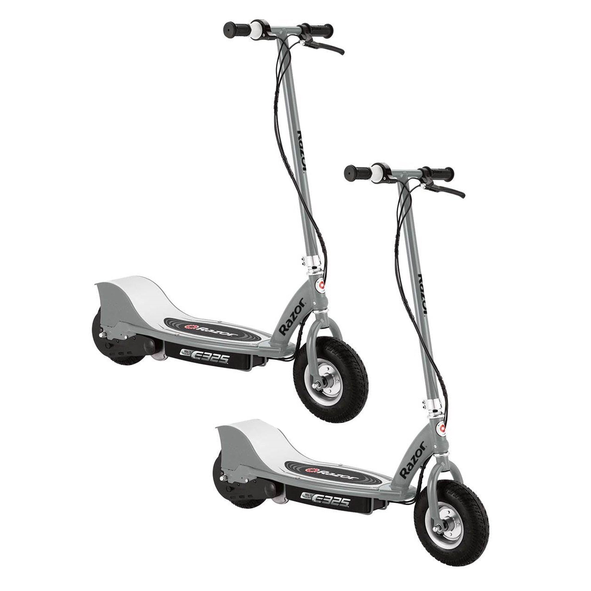 Razor E325 24V High-Torque Motor Electric Powered Scooter Ride, Silver (2 Pack) - VMInnovations