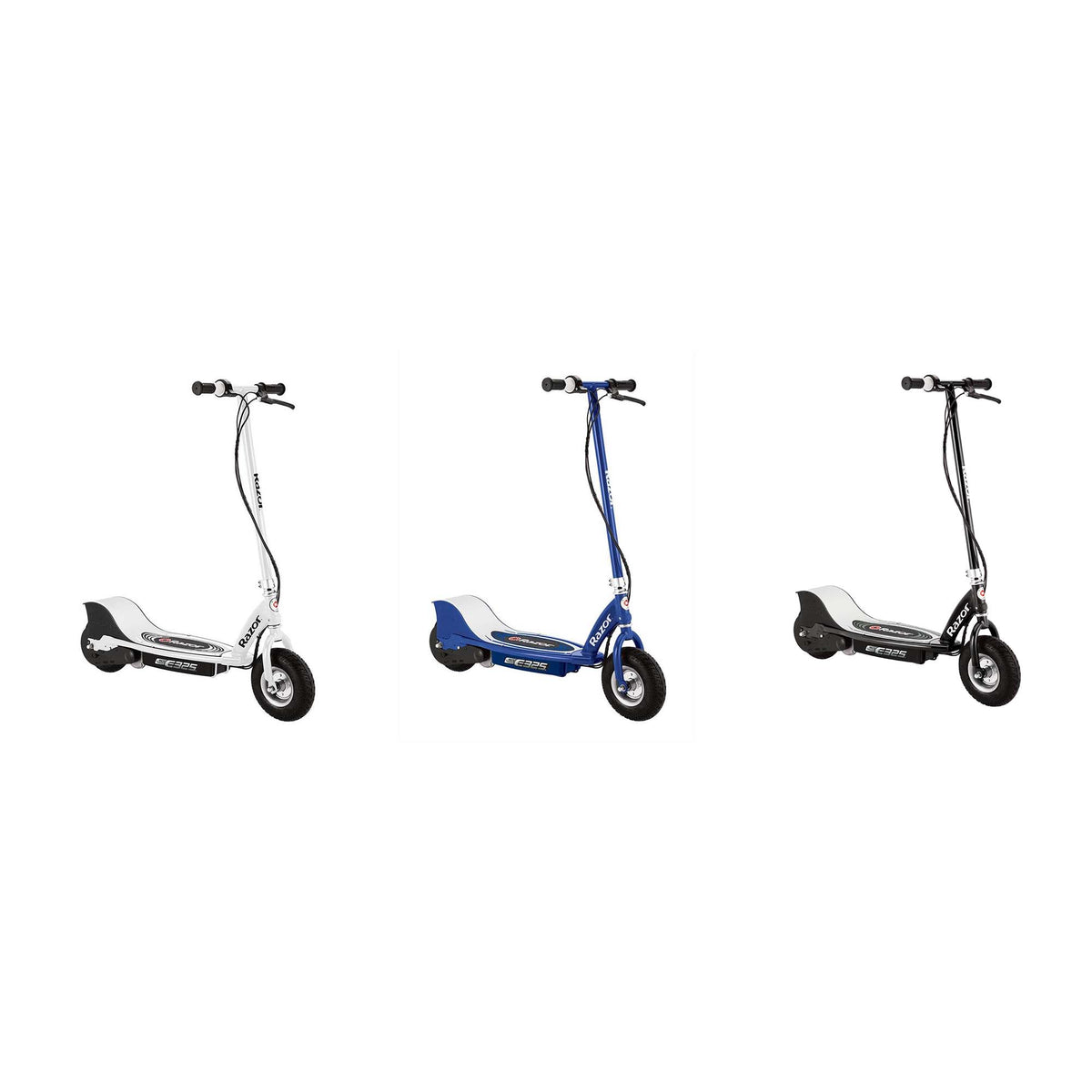 Razor E325 24V Kids Scooter, White + E325 Scooter, Navy + E325 Scooter, Black