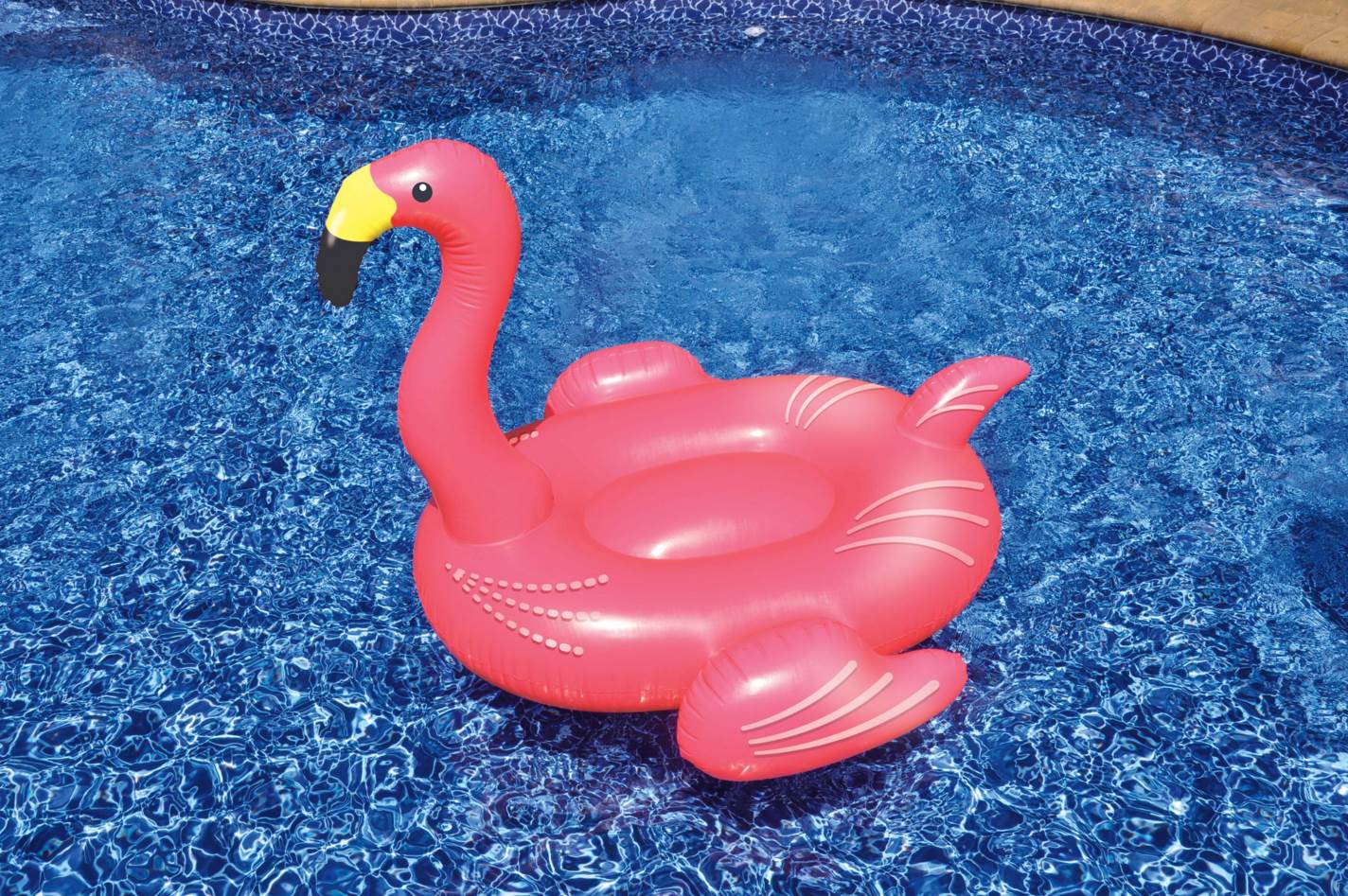 Swimline Swimming Pool Inflatable Cherry Pie Slice Float Raft Fun Toy | 90646 + Swimline 90627 Swimming Pool Inflatable Giant Rideable Pink Flamingo Float Toy