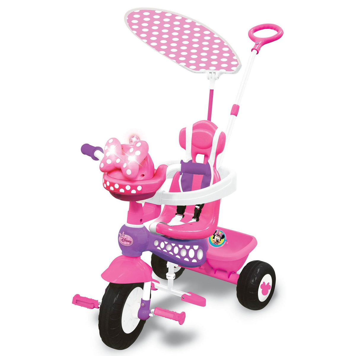 Kiddieland Minnie Mouse Push N' Ride 3-in-1 Trike + Sun Shade & Music (Open Box)