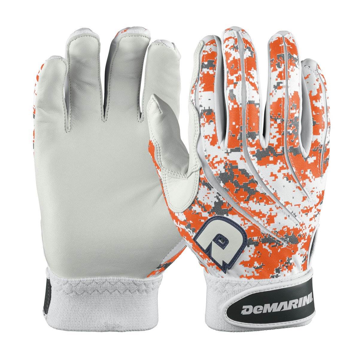 DeMarini Digi Camo Youth Medium Baseball Batting Gloves, Orange (Open Box)