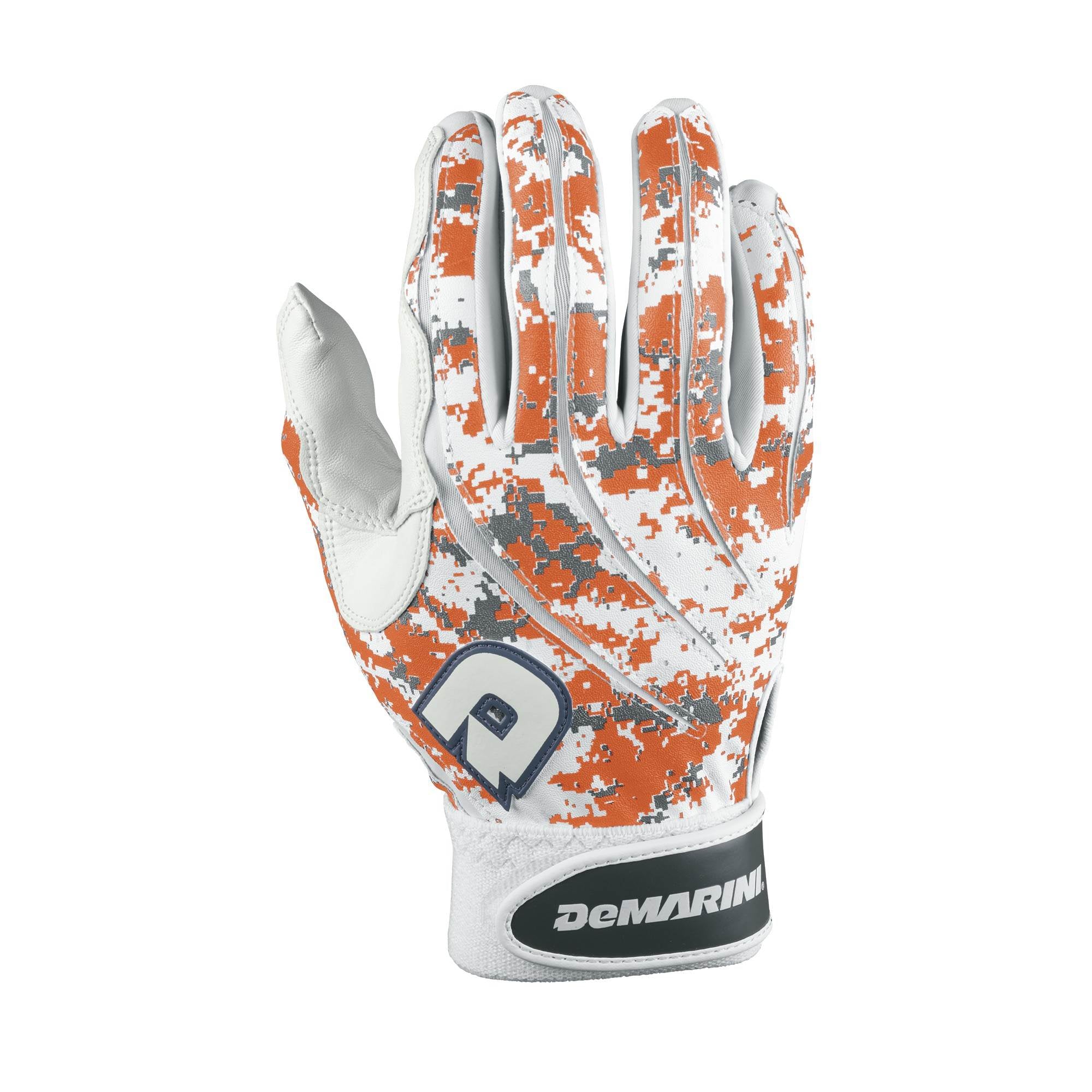 DeMarini Digi Camo Youth Medium Baseball Batting Gloves, Orange (Open Box)