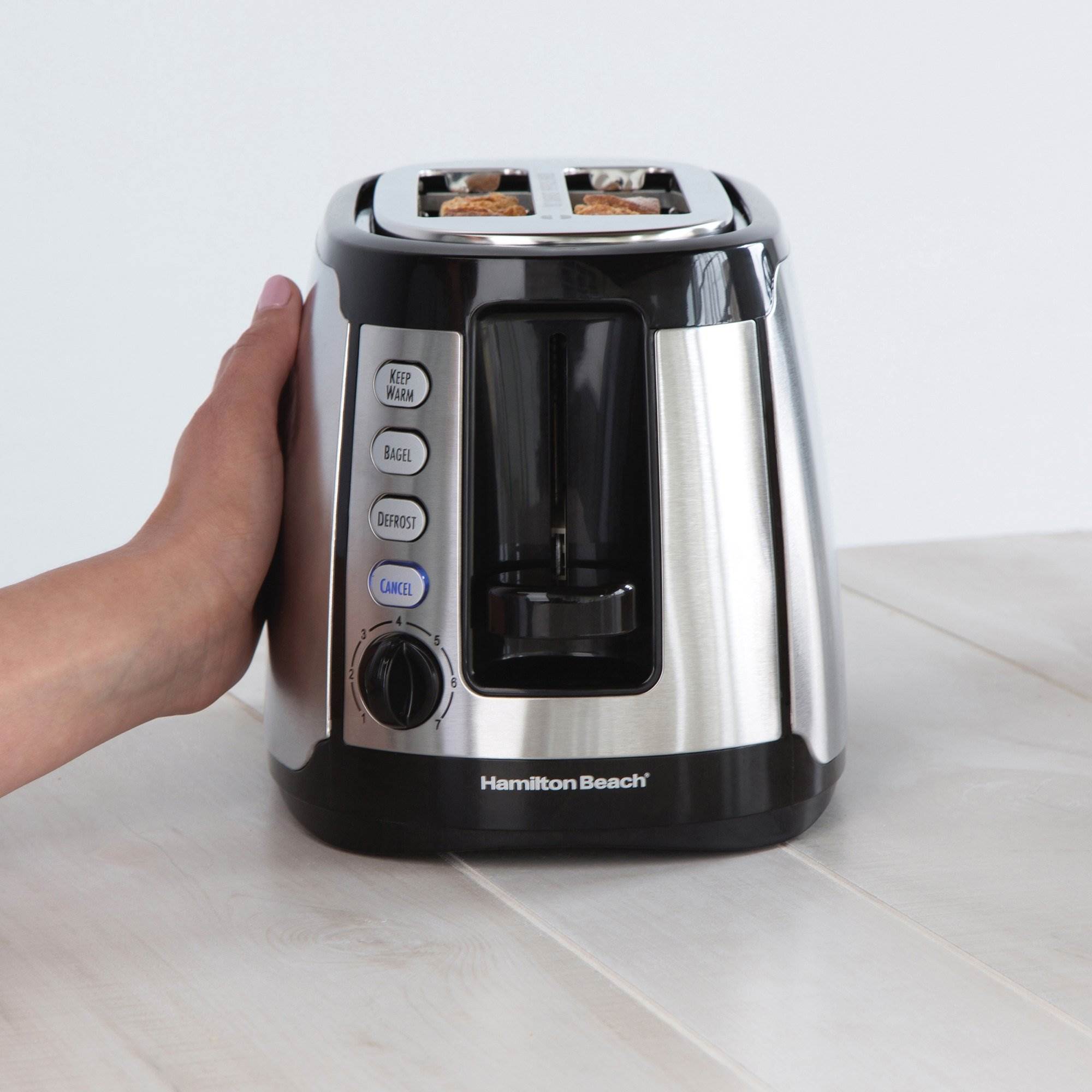 Hamilton Beach Warm 2-Slice Toaster with 8 Toast Settings | Silver (Open Box)
