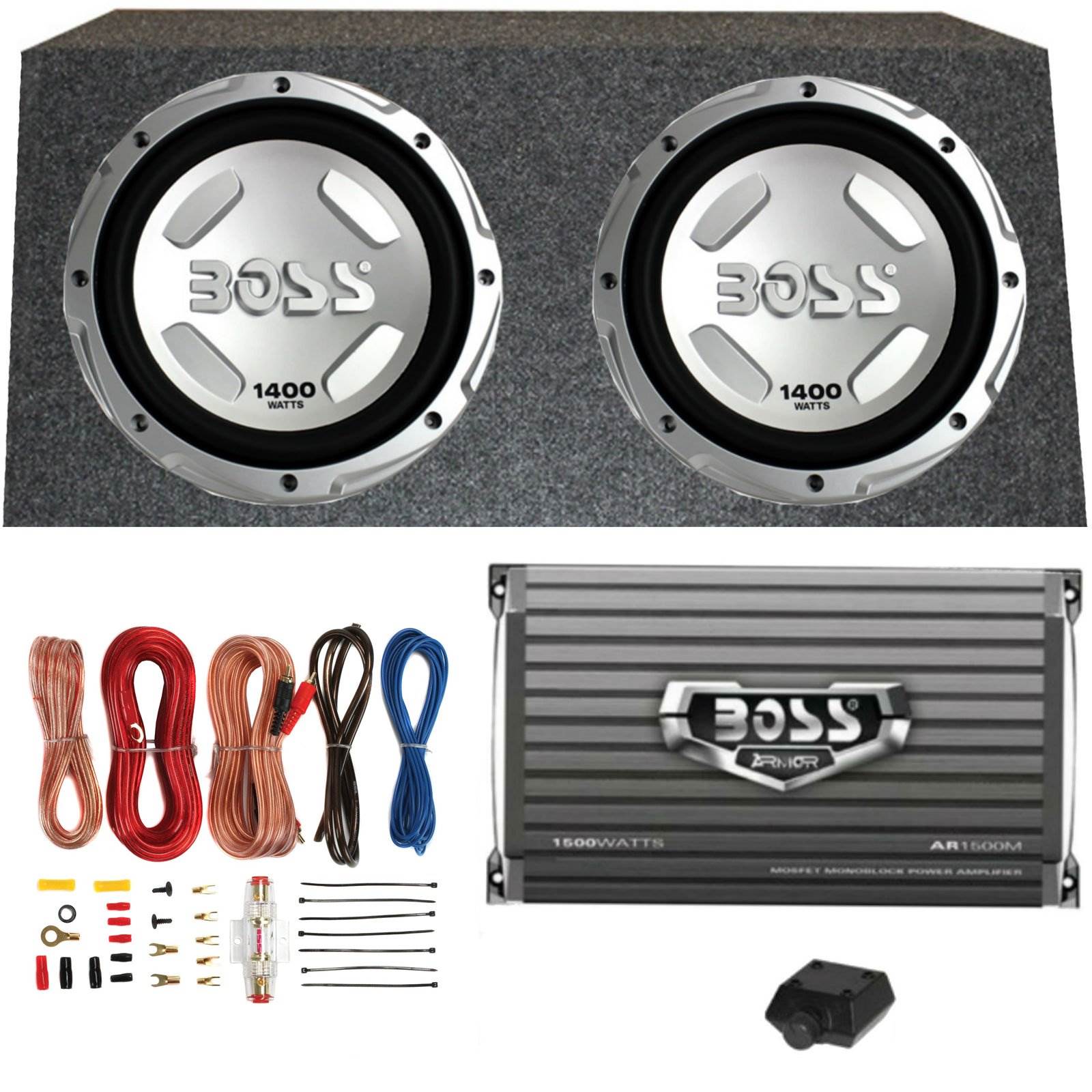 BOSS AUDIO CX122 12" 1400W Car Power Subwoofers Sub+Mono Amplifier+ Amp Kit+Box - VMInnovations