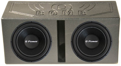 QPower (2) 15" 2200W Deluxe Series DVC Subwoofers + Dual 15" Vented Port Sub Box