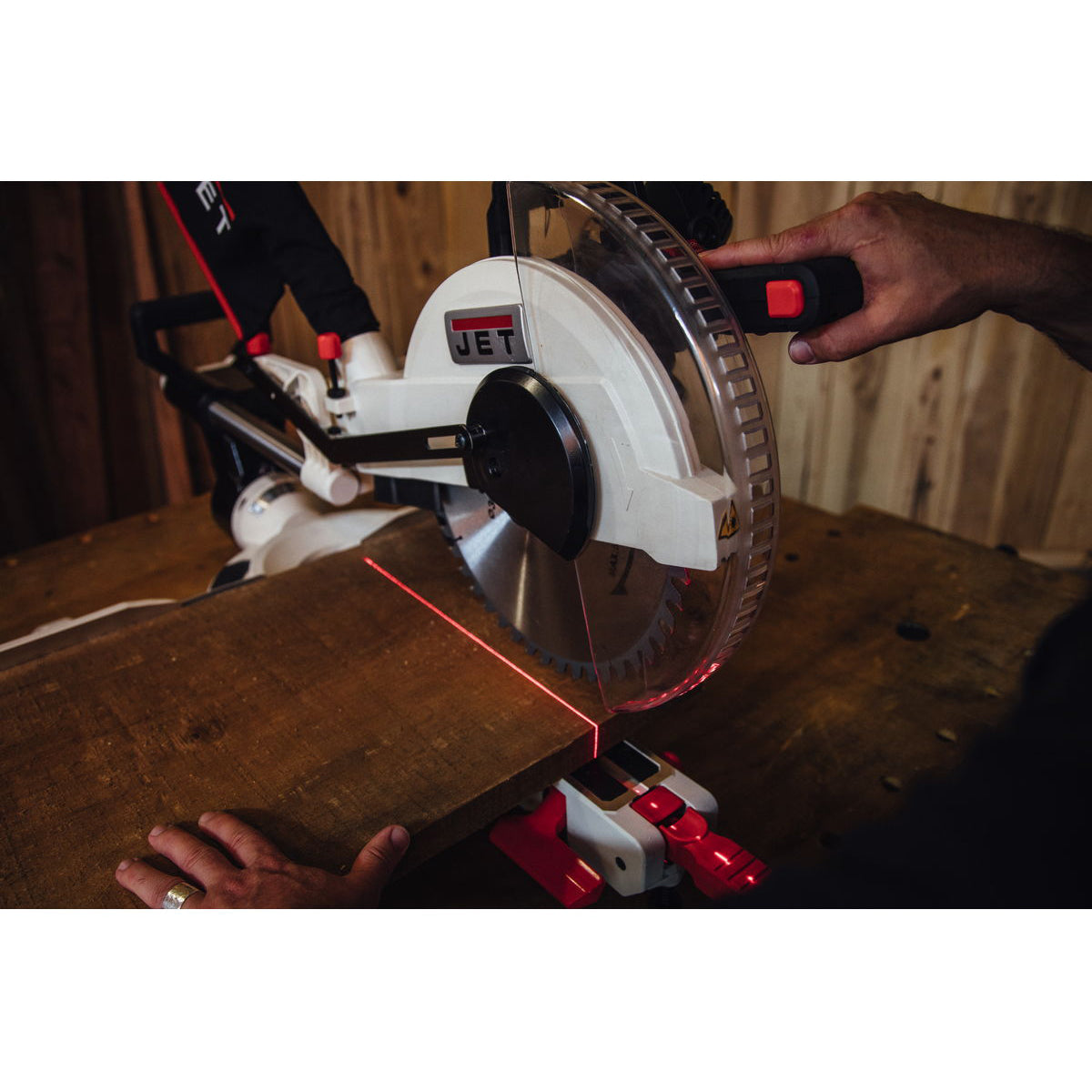 JET 70712 12 Inch Blade 15 Amp Adjustable Sliding Dual Bevel Compound Miter Saw
