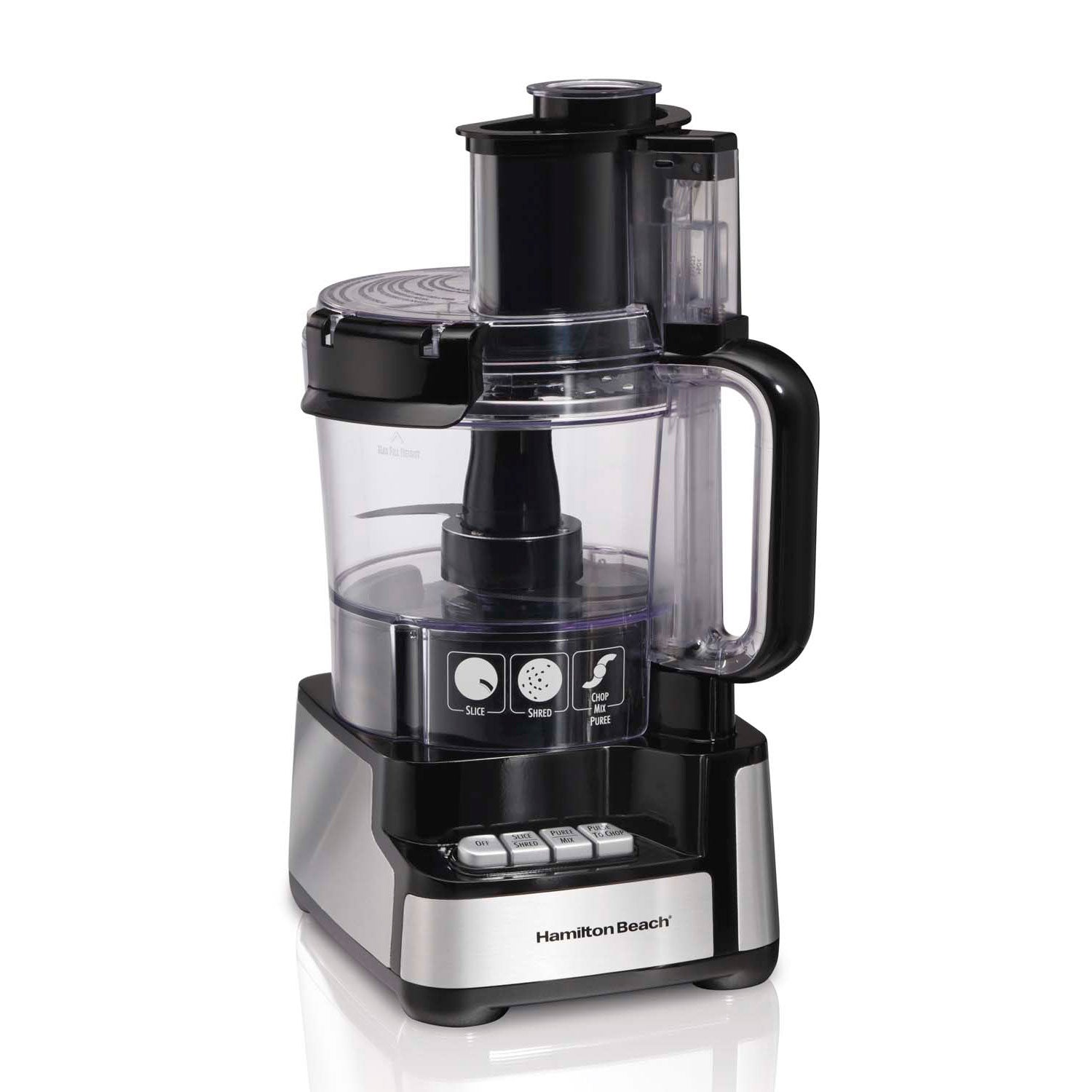 Hamilton Beach 12-Cup Stack and Snap Food Processor Powerful 450 Watt - Open Box