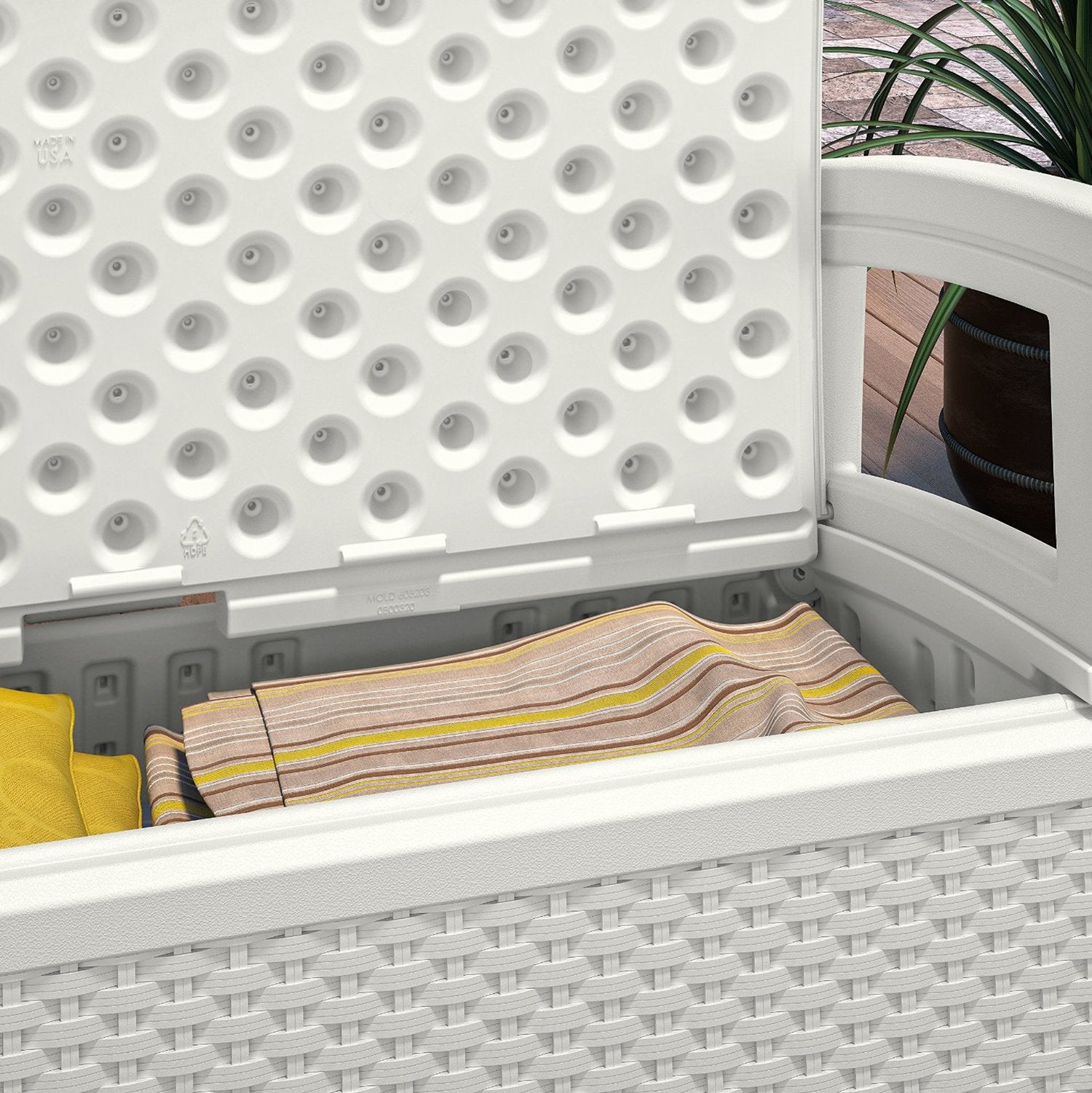 Suncast Patio Coffee Table, Loveseat w/ Storage, Club Chair w/ Storage (2 Pack) - VMInnovations