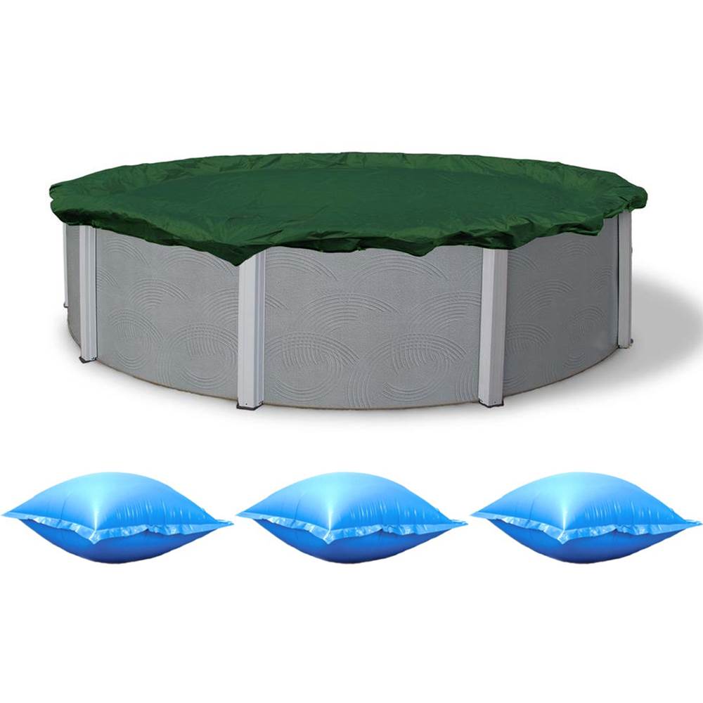 Swimline 24-Foot Round RipStopper Pool Cover + 4x4 Feet Air Pillow (3 Pack)