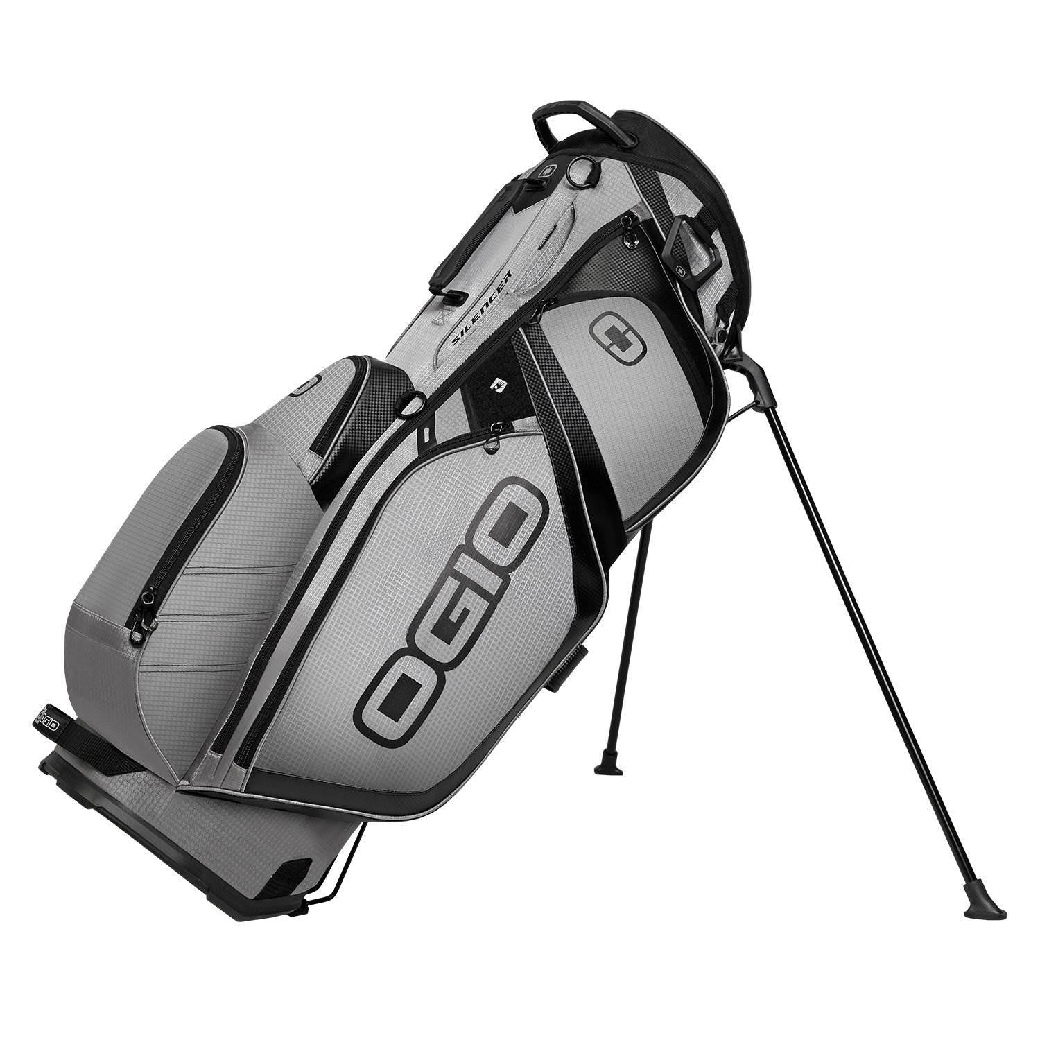 Ogio Silencer Stand Protective & Quiet Golf Bag with 14-Way Top, Pewter (Used)