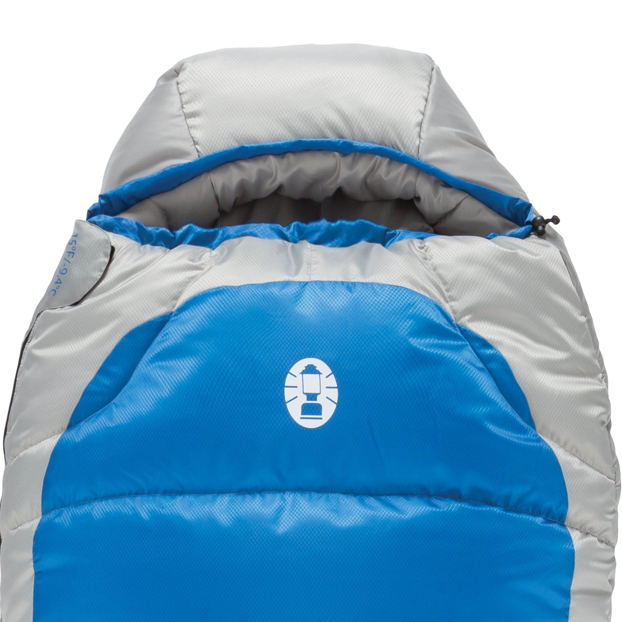 Coleman Silverton 15-Degree Tall Mummy-Style Sleeping Bag, Blue | Open Box